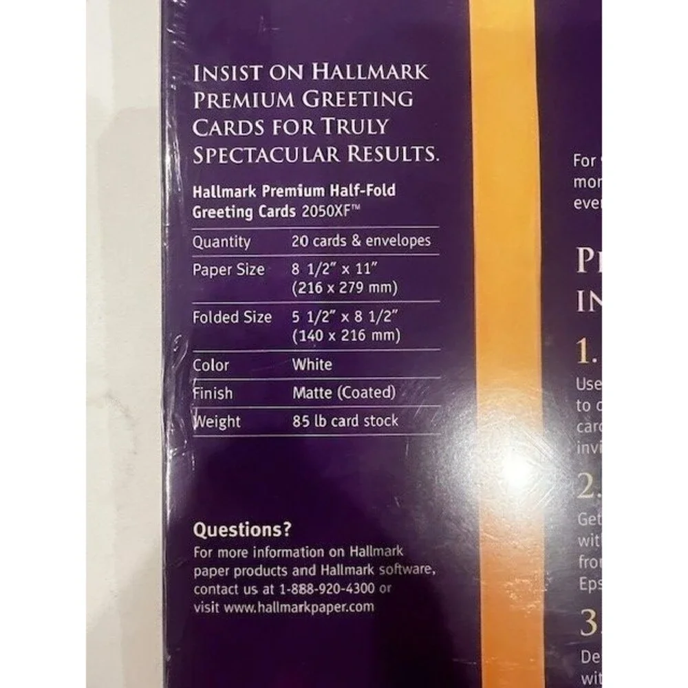 Hallmark Premium Blank Greeting Card Kit  - 2050XF (Pack of 20 Cards) Brand New